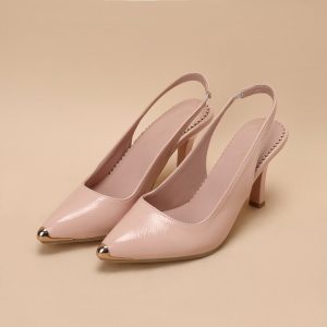 Women's Closed Toe Low Heel Stiletto Sandals PU Summer 2022